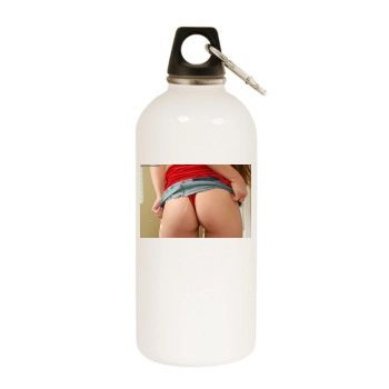 June Summers White Water Bottle With Carabiner