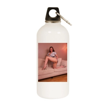 June Summers White Water Bottle With Carabiner