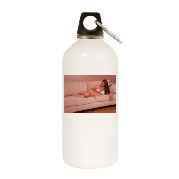 June Summers White Water Bottle With Carabiner