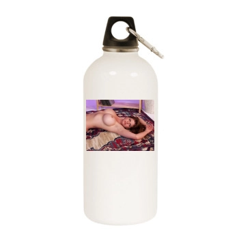 June Summers White Water Bottle With Carabiner