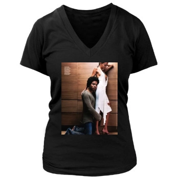 Adriana Lima Women's Deep V-Neck TShirt