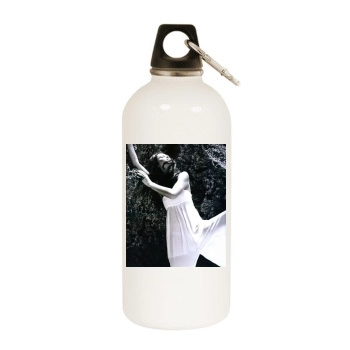 Cintia Dicker White Water Bottle With Carabiner