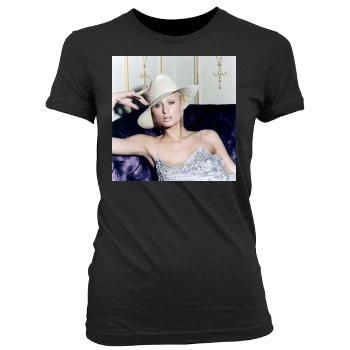 Paris Hilton Women's Junior Cut Crewneck T-Shirt