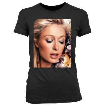 Paris Hilton Women's Junior Cut Crewneck T-Shirt