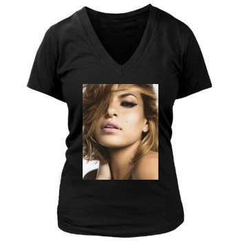 Eva Mendes Women's Deep V-Neck TShirt