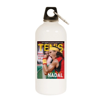 Rafael Nadal White Water Bottle With Carabiner