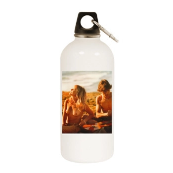 Malin Akerman White Water Bottle With Carabiner