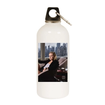 Malin Akerman White Water Bottle With Carabiner