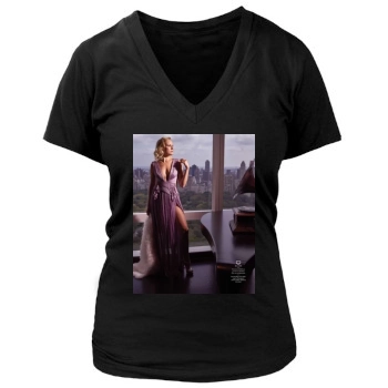 Malin Akerman Women's Deep V-Neck TShirt