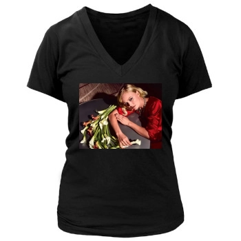 Malin Akerman Women's Deep V-Neck TShirt