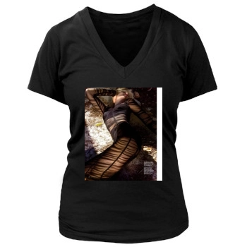 Malin Akerman Women's Deep V-Neck TShirt