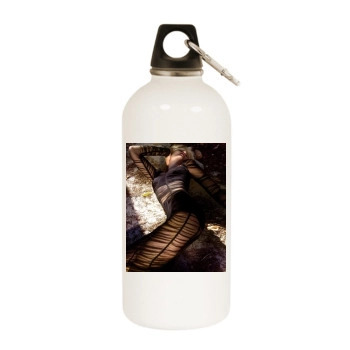Malin Akerman White Water Bottle With Carabiner