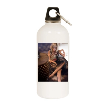 Malin Akerman White Water Bottle With Carabiner