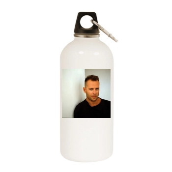 Bruce Willis White Water Bottle With Carabiner