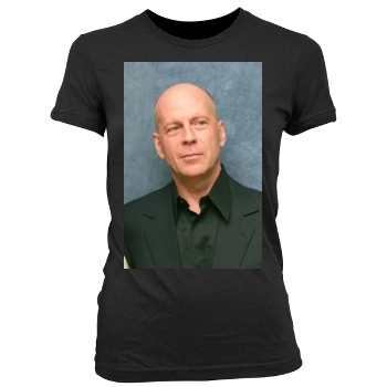 Bruce Willis Women's Junior Cut Crewneck T-Shirt