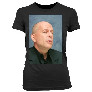 Bruce Willis Women's Junior Cut Crewneck T-Shirt