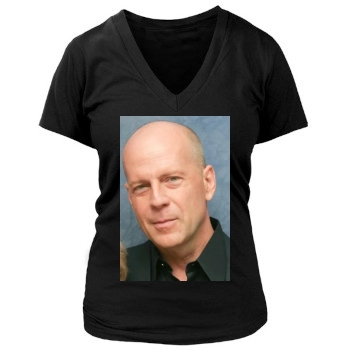 Bruce Willis Women's Deep V-Neck TShirt