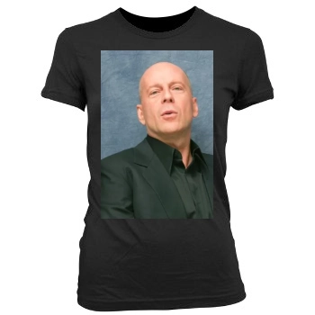 Bruce Willis Women's Junior Cut Crewneck T-Shirt