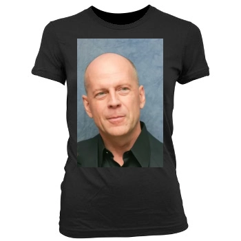 Bruce Willis Women's Junior Cut Crewneck T-Shirt