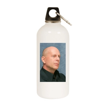 Bruce Willis White Water Bottle With Carabiner