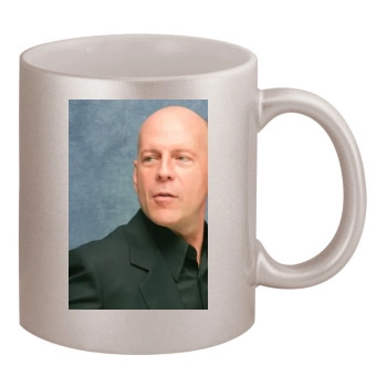 Bruce Willis 11oz Metallic Silver Mug