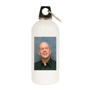 Bruce Willis White Water Bottle With Carabiner