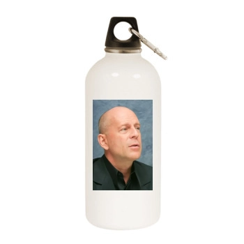 Bruce Willis White Water Bottle With Carabiner