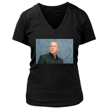 Bruce Willis Women's Deep V-Neck TShirt