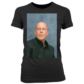 Bruce Willis Women's Junior Cut Crewneck T-Shirt