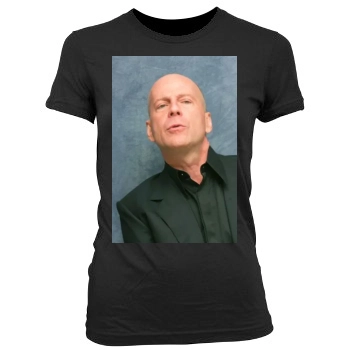 Bruce Willis Women's Junior Cut Crewneck T-Shirt