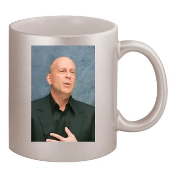 Bruce Willis 11oz Metallic Silver Mug