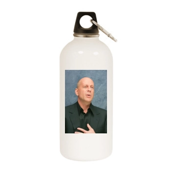 Bruce Willis White Water Bottle With Carabiner