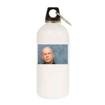 Bruce Willis White Water Bottle With Carabiner