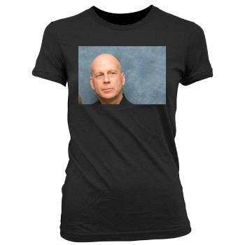 Bruce Willis Women's Junior Cut Crewneck T-Shirt