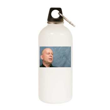 Bruce Willis White Water Bottle With Carabiner