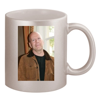 Bruce Willis 11oz Metallic Silver Mug