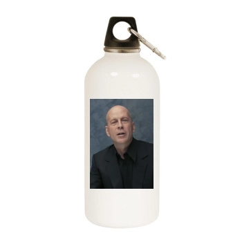 Bruce Willis White Water Bottle With Carabiner