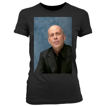 Bruce Willis Women's Junior Cut Crewneck T-Shirt