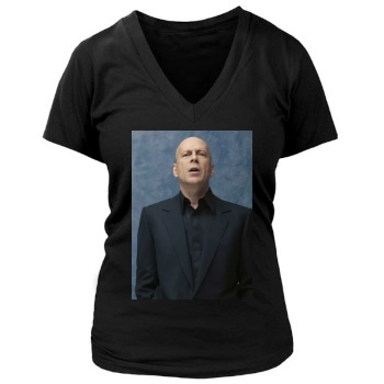 Bruce Willis Women's Deep V-Neck TShirt