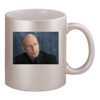 Bruce Willis 11oz Metallic Silver Mug