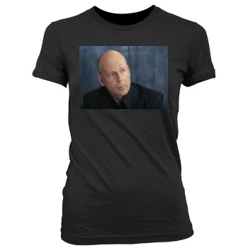 Bruce Willis Women's Junior Cut Crewneck T-Shirt