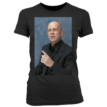 Bruce Willis Women's Junior Cut Crewneck T-Shirt