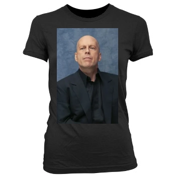 Bruce Willis Women's Junior Cut Crewneck T-Shirt