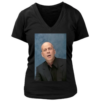 Bruce Willis Women's Deep V-Neck TShirt