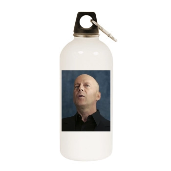 Bruce Willis White Water Bottle With Carabiner