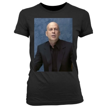 Bruce Willis Women's Junior Cut Crewneck T-Shirt