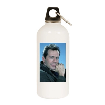 Bruce Willis White Water Bottle With Carabiner