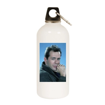 Bruce Willis White Water Bottle With Carabiner