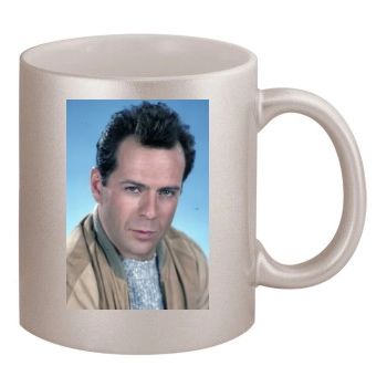 Bruce Willis 11oz Metallic Silver Mug