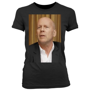 Bruce Willis Women's Junior Cut Crewneck T-Shirt